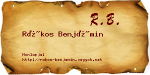 Rákos Benjámin névjegykártya